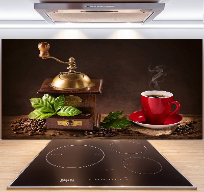 Cooker splashback Coffee and grinder