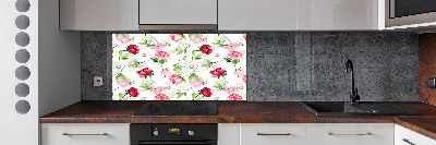 Cooker splashback Pink peonies