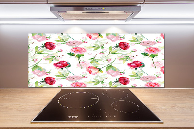 Cooker splashback Pink peonies