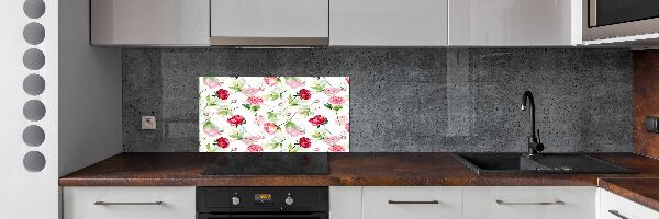 Cooker splashback Pink peonies