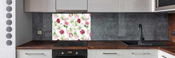 Cooker splashback Pink peonies