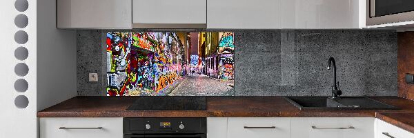 Cooker splashback Colorful graffiti