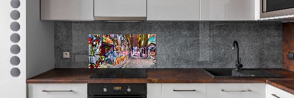 Cooker splashback Colorful graffiti