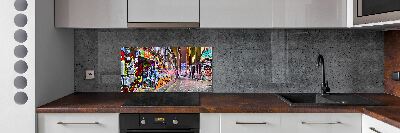 Cooker splashback Colorful graffiti