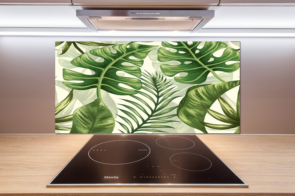 Kitchen wall panels Tropical leaves