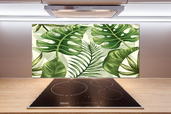 Kitchen wall panels Tropical leaves