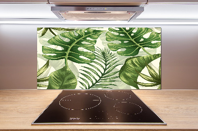 Kitchen wall panels Tropical leaves