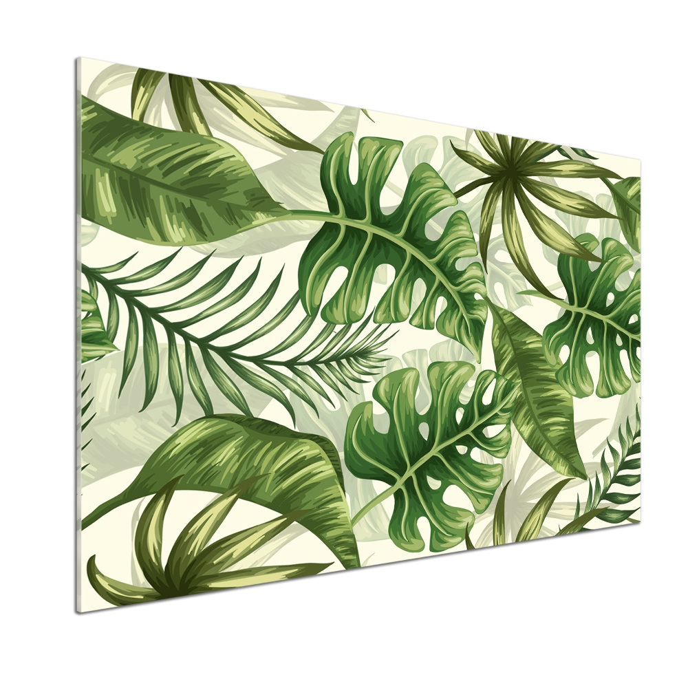 Kitchen wall panels Tropical leaves