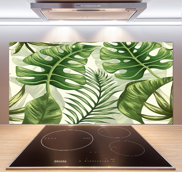 Kitchen wall panels Tropical leaves