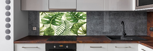 Kitchen wall panels Tropical leaves