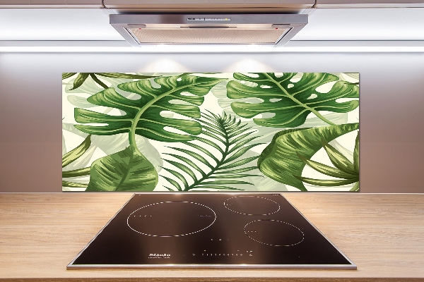 Kitchen wall panels Tropical leaves