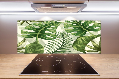 Kitchen wall panels Tropical leaves