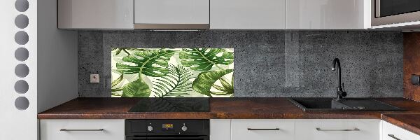 Kitchen wall panels Tropical leaves