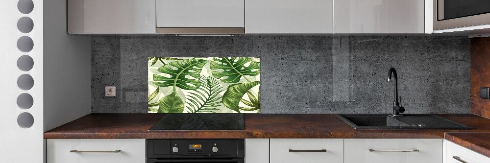 Kitchen wall panels Tropical leaves