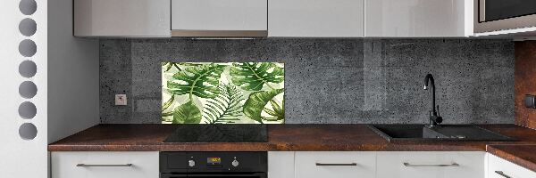 Kitchen wall panels Tropical leaves