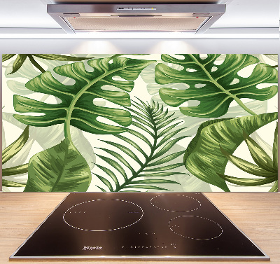 Kitchen wall panels Tropical leaves