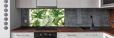 Kitchen wall panels Tropical leaves