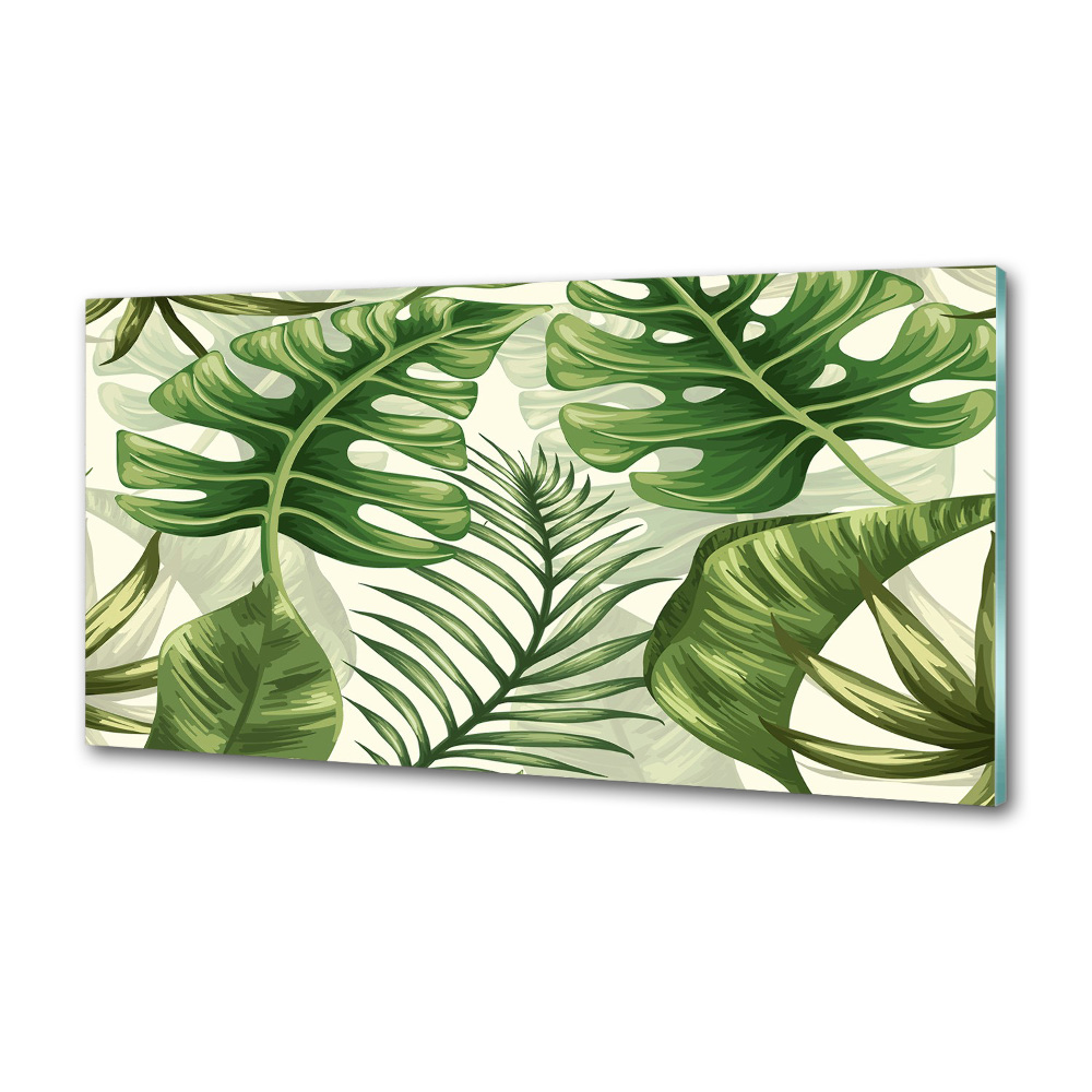 Kitchen wall panels Tropical leaves