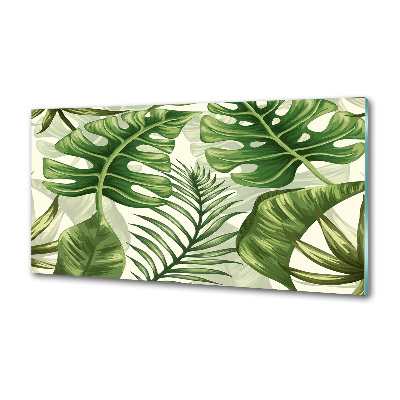 Kitchen wall panels Tropical leaves