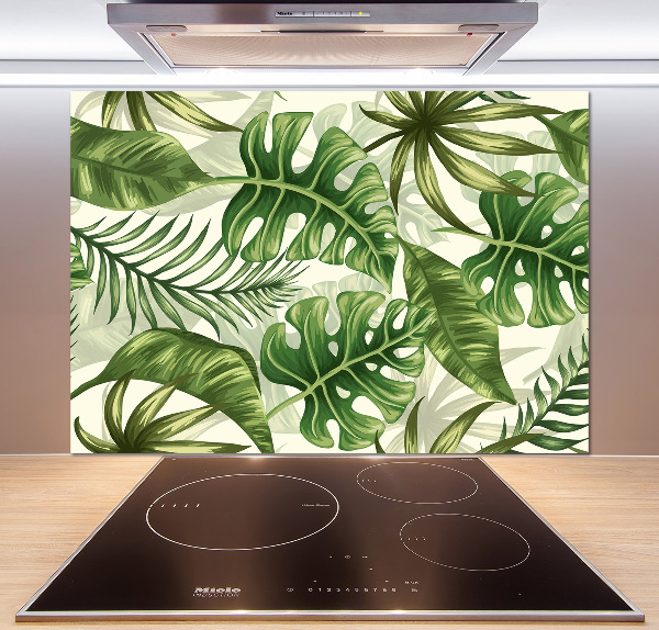 Kitchen wall panels Tropical leaves