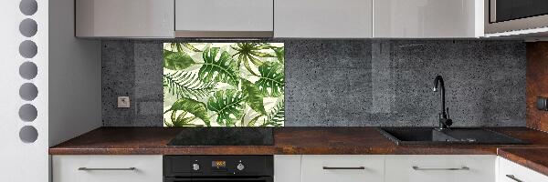 Kitchen wall panels Tropical leaves