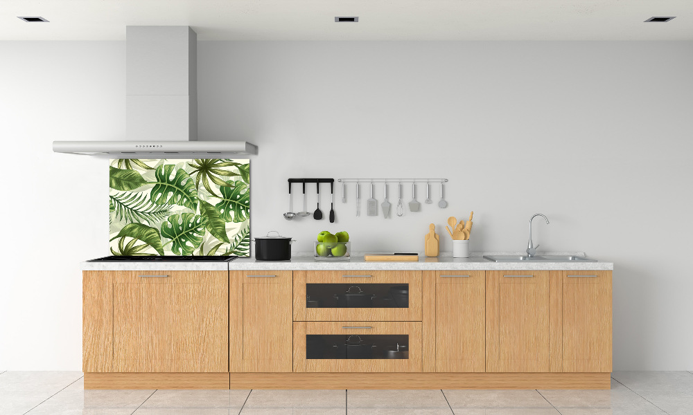 Kitchen wall panels Tropical leaves