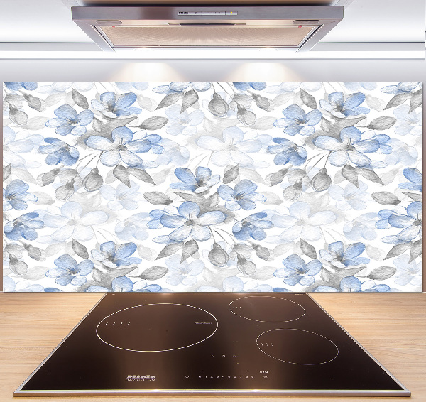 Kitchen splashback Delicate flowers