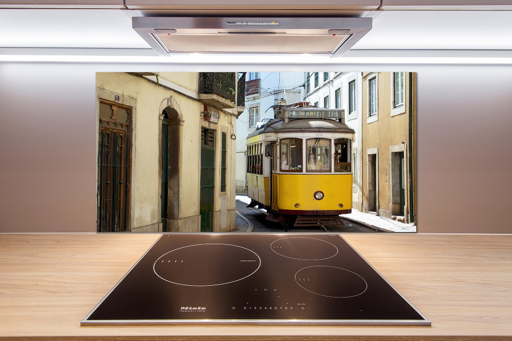 Cooker splashback Tram from Lisbon