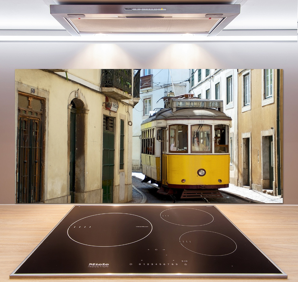 Cooker splashback Tram from Lisbon