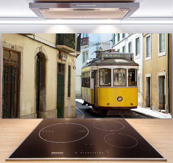 Cooker splashback Tram from Lisbon