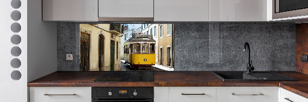 Cooker splashback Tram from Lisbon