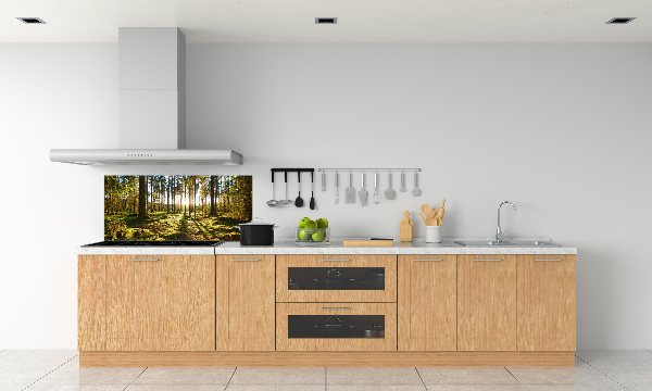 Kitchen splashback a pine forest