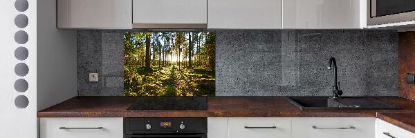 Kitchen splashback a pine forest