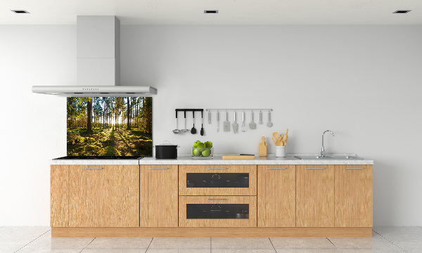 Kitchen splashback a pine forest