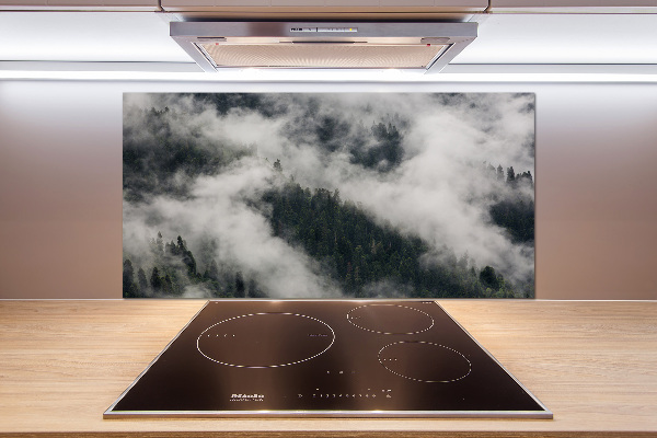 Kitchen wall panels Fog over the forest