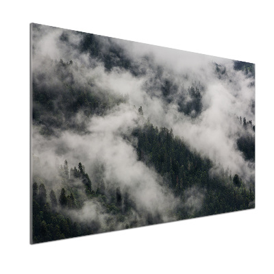 Kitchen wall panels Fog over the forest