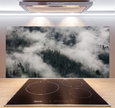 Kitchen wall panels Fog over the forest