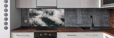 Kitchen wall panels Fog over the forest