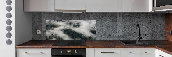 Kitchen wall panels Fog over the forest