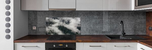 Kitchen wall panels Fog over the forest