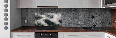 Kitchen wall panels Fog over the forest