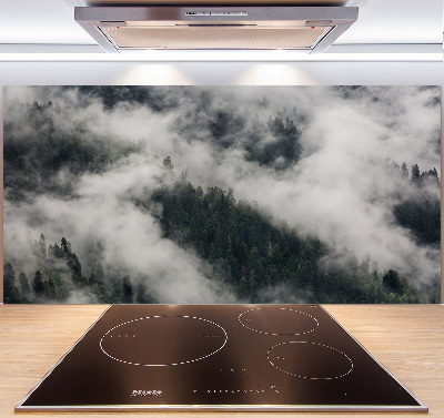 Kitchen wall panels Fog over the forest