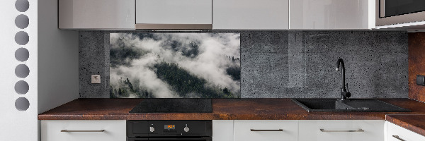 Kitchen wall panels Fog over the forest