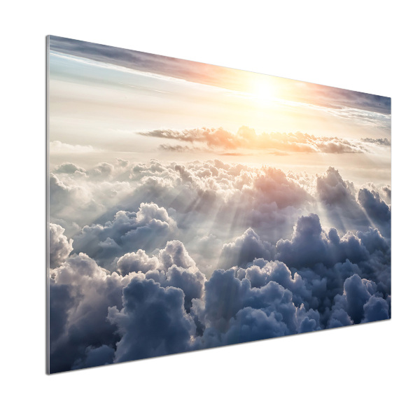 Kitchen wall panels Bird's flight clouds