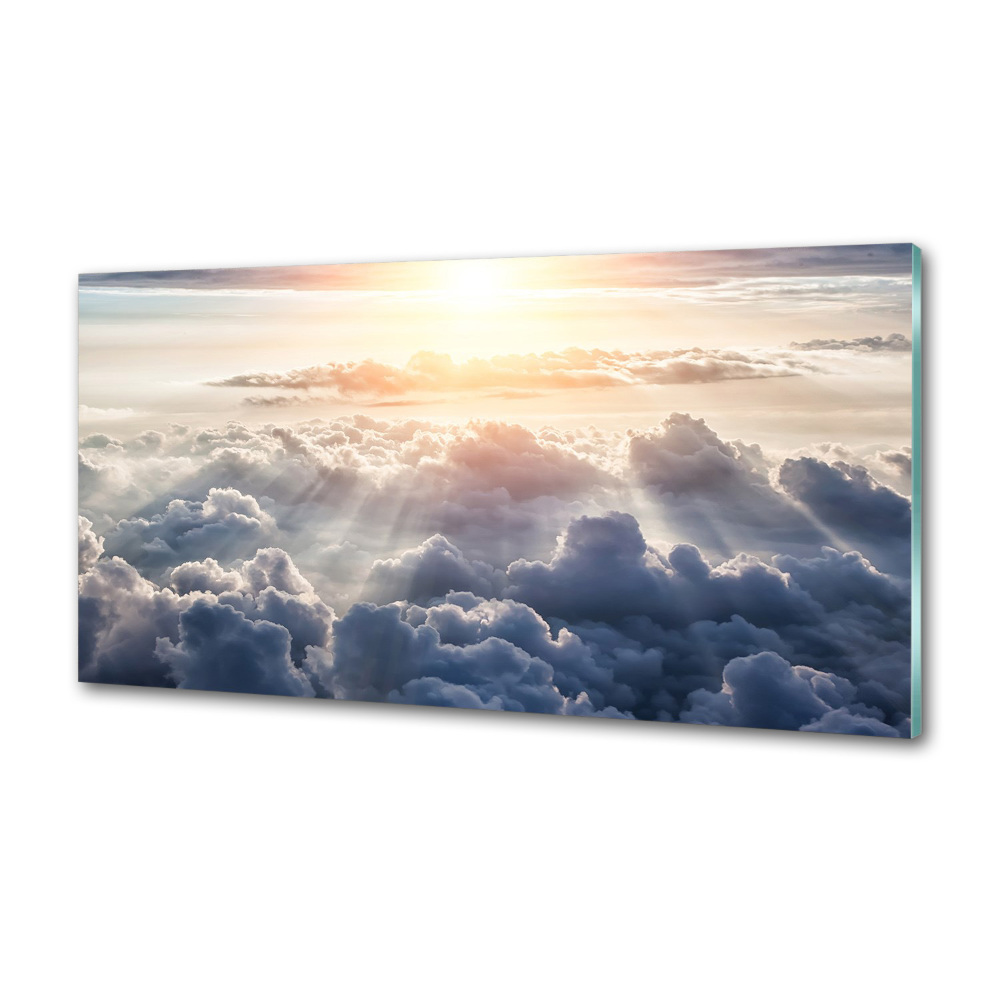 Kitchen wall panels Bird's flight clouds