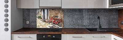 Cooker splashback Red bike