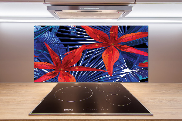 Kitchen splashback Tropical flowers