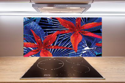 Kitchen splashback Tropical flowers