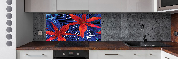 Kitchen splashback Tropical flowers