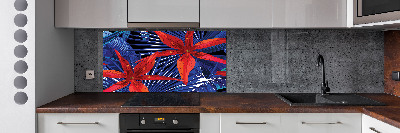 Kitchen splashback Tropical flowers